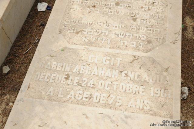 Pierre tombale de Abraham Encaoua